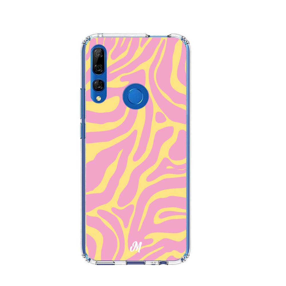Case para Huawei Y9 2019 Lineas rosa y amarillo - Mandala Cases