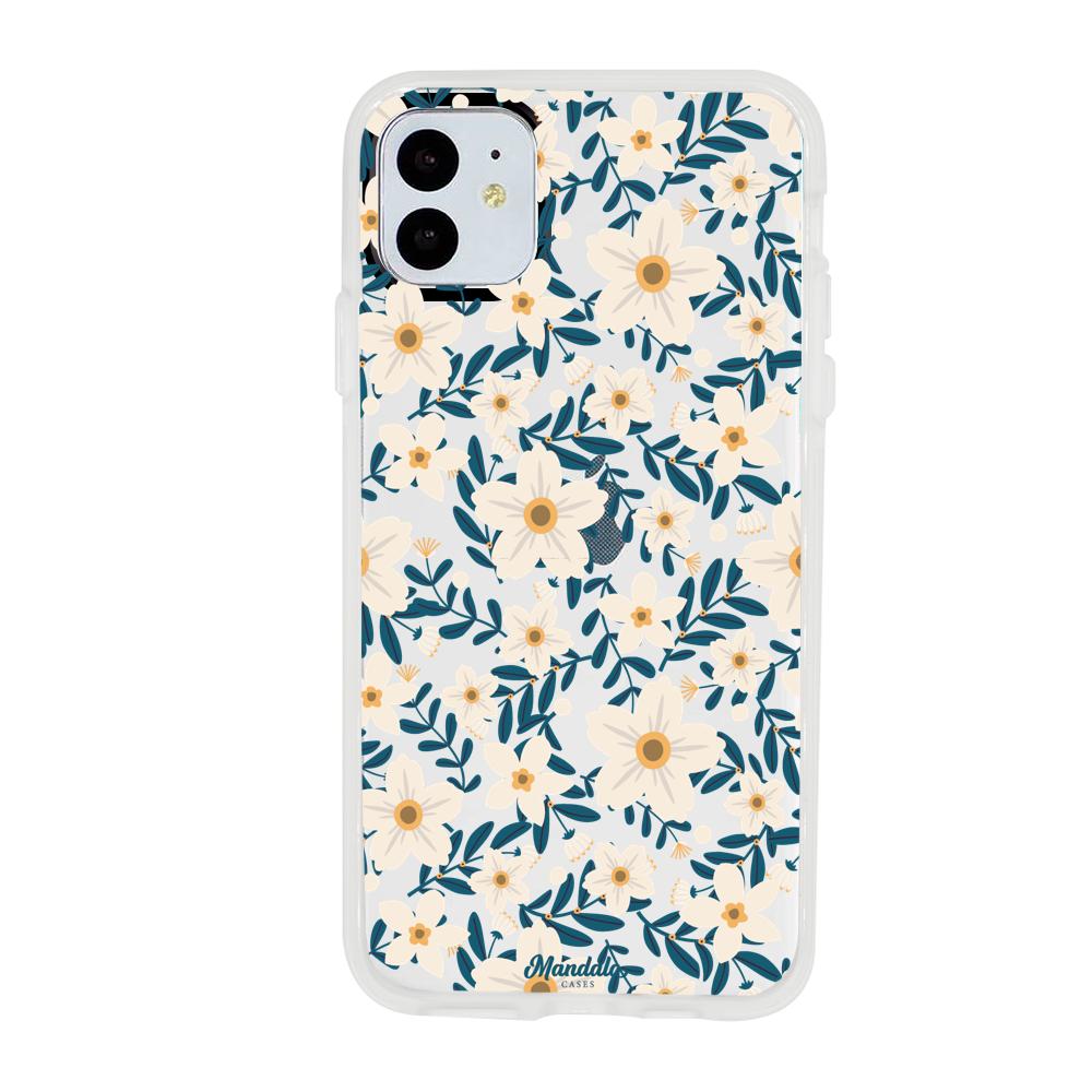 Case para iphone 11 Funda Flores Blancas - Mandala Cases