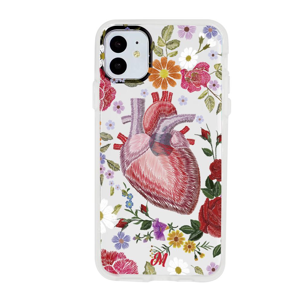 Case para iphone 11 Funda Corazón con Flores - Mandala Cases