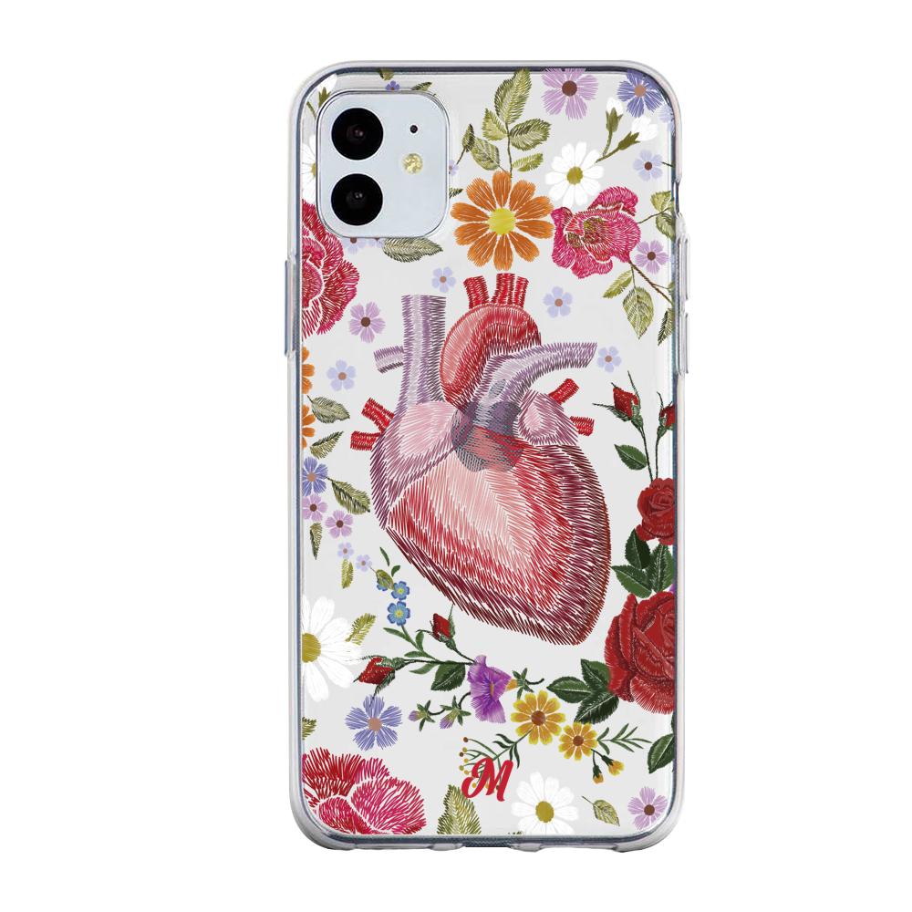 Case para iphone 11 Funda Corazón con Flores - Mandala Cases