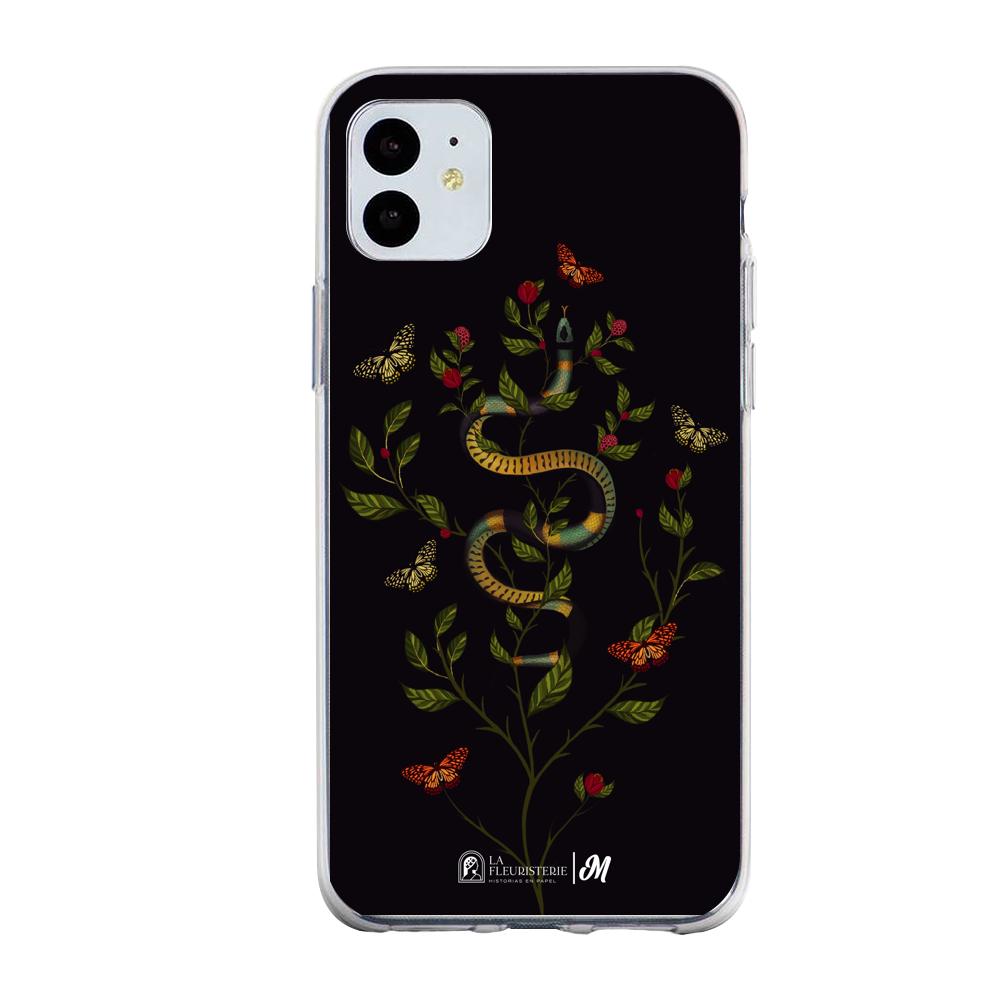 Case para iphone 11 Sanke Flowers Negra - Mandala Cases