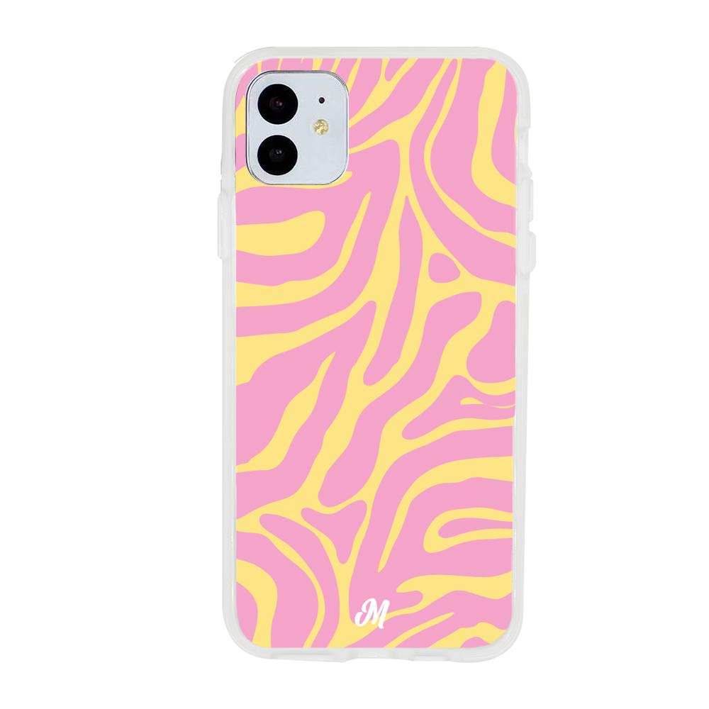Case para iphone 11 Lineas rosa y amarillo - Mandala Cases