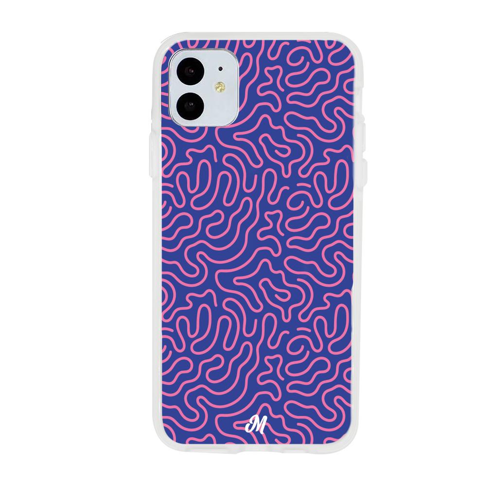 Case para iphone 11 Pink crazy lines - Mandala Cases