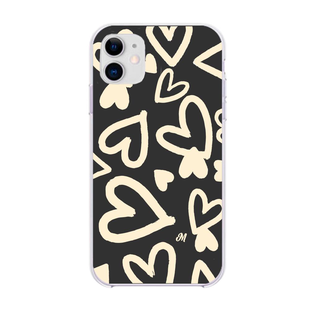 Case para iphone 11 Black Hearts - Mandala Cases