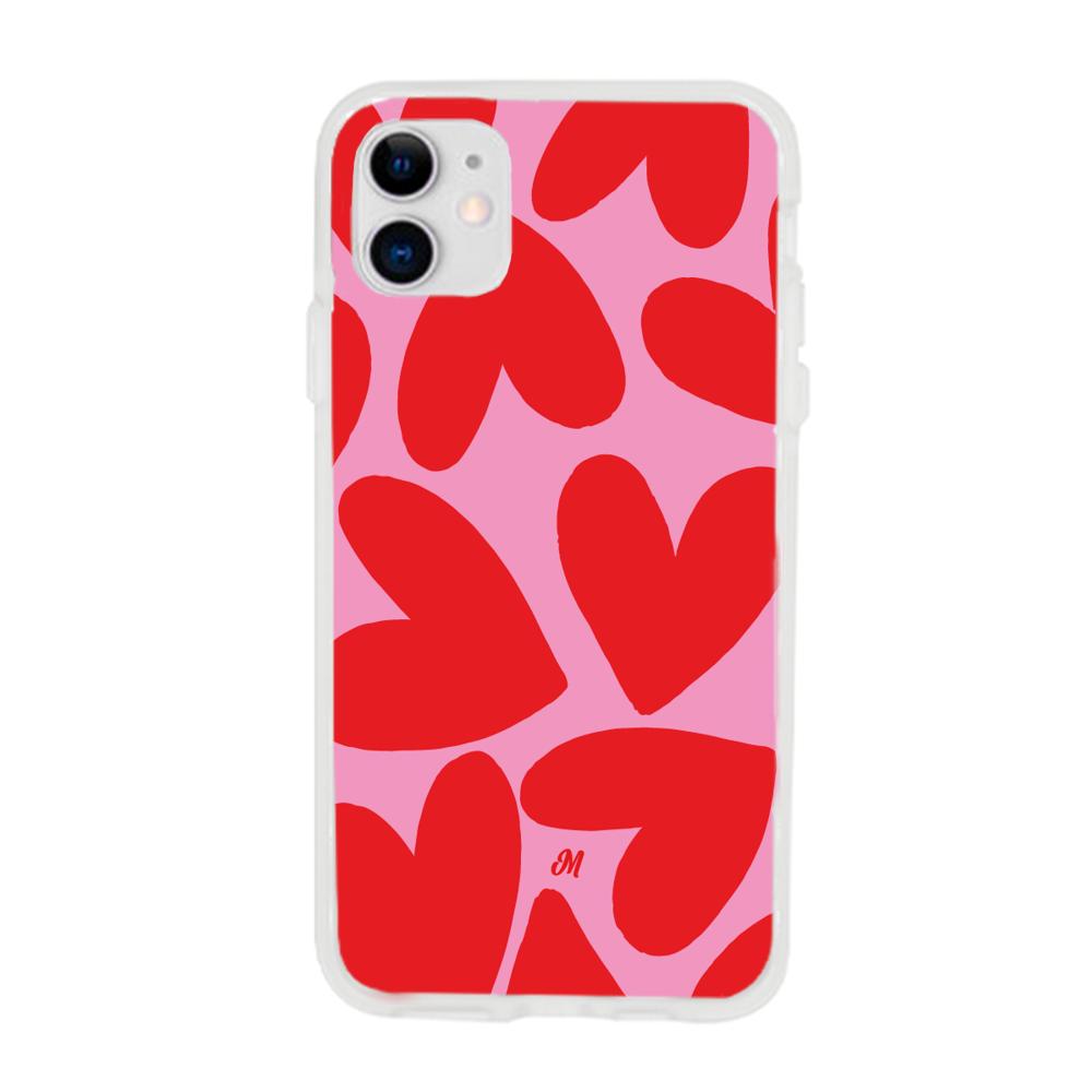 Case para iphone 11 Red Hearts - Mandala Cases
