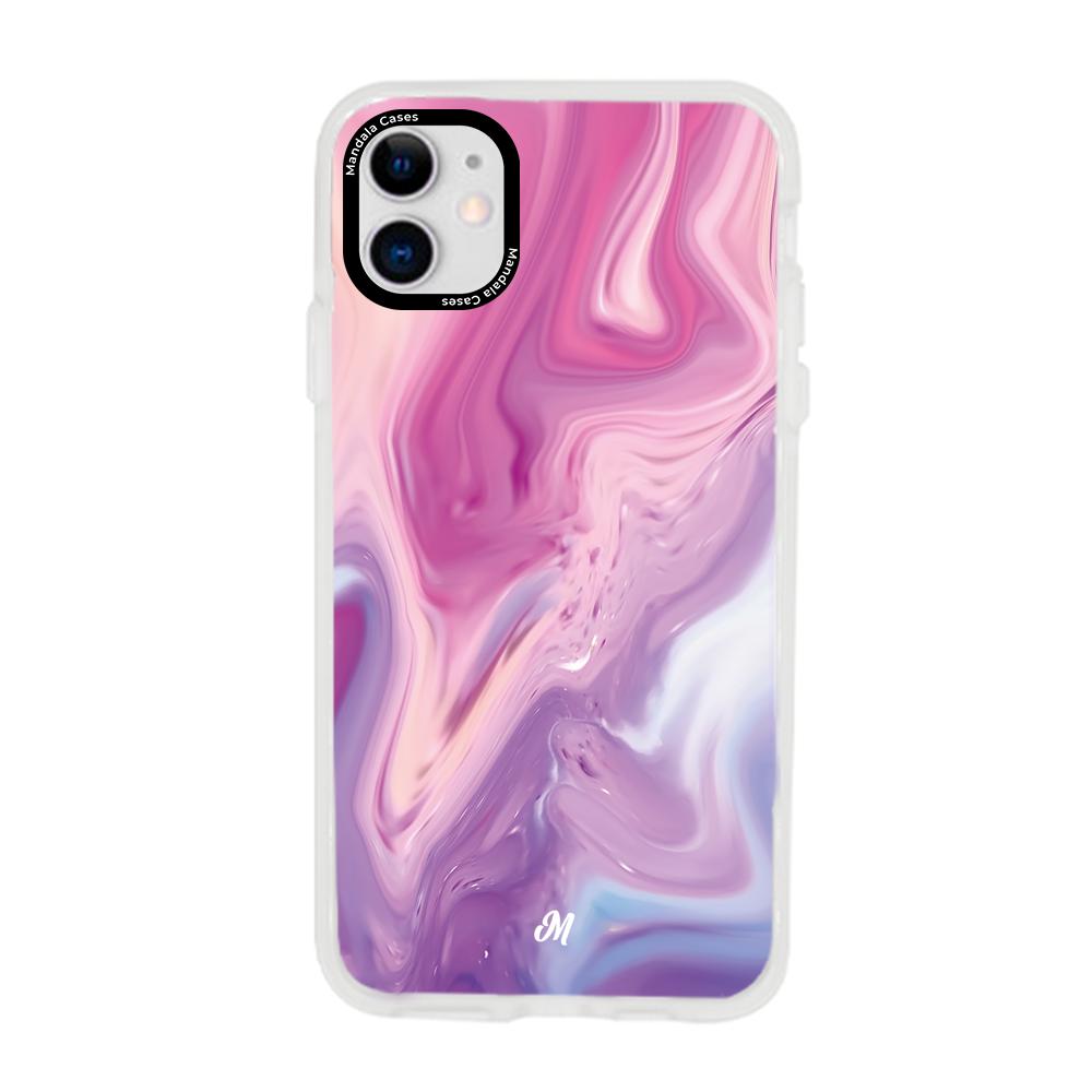 Cases para iphone 11 Marmol liquido pink - Mandala Cases