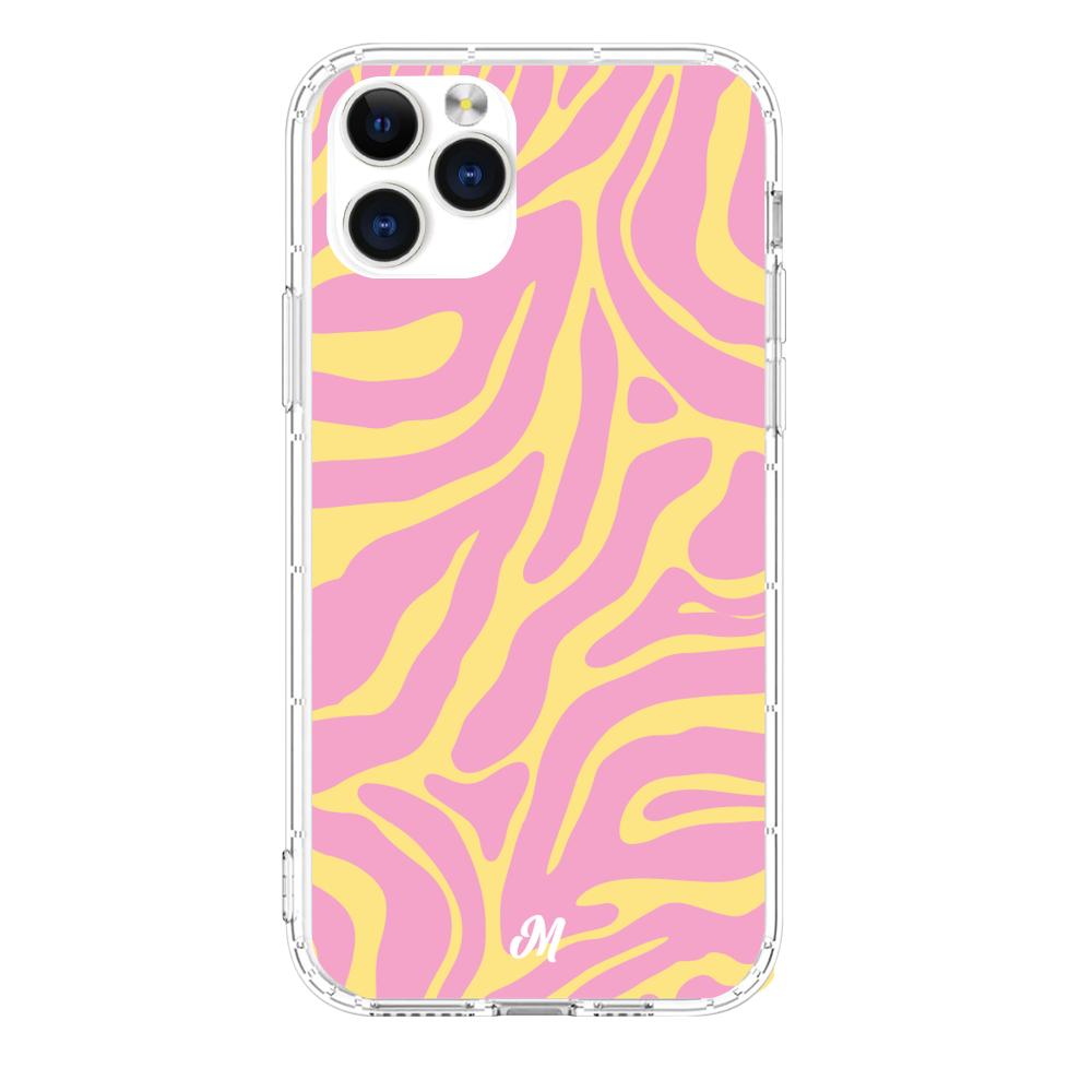 Case para iphone 11 pro max Lineas rosa y amarillo - Mandala Cases