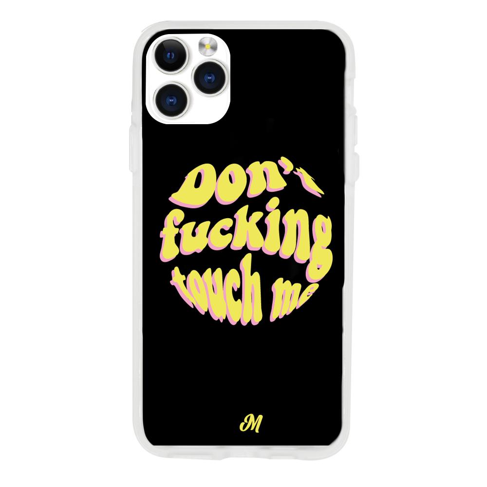 Case para iphone 11 pro max Don't fucking touch me amarillo - Mandala Cases