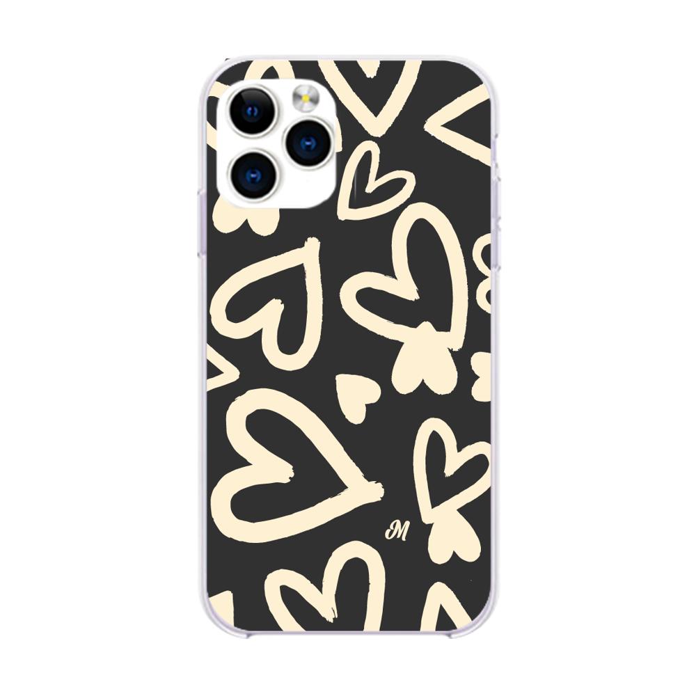 Case para iphone 11 pro max Black Hearts - Mandala Cases