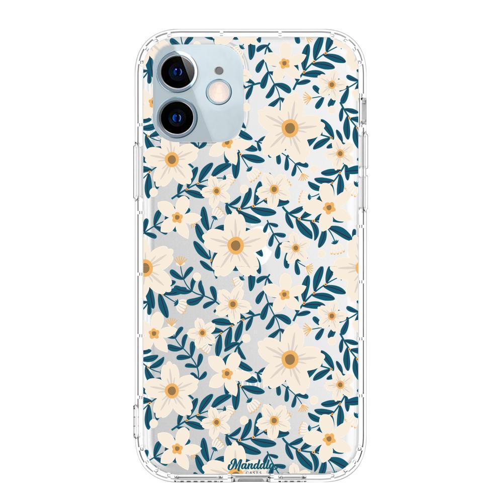 Case para iphone 12 Mini Funda Flores Blancas - Mandala Cases