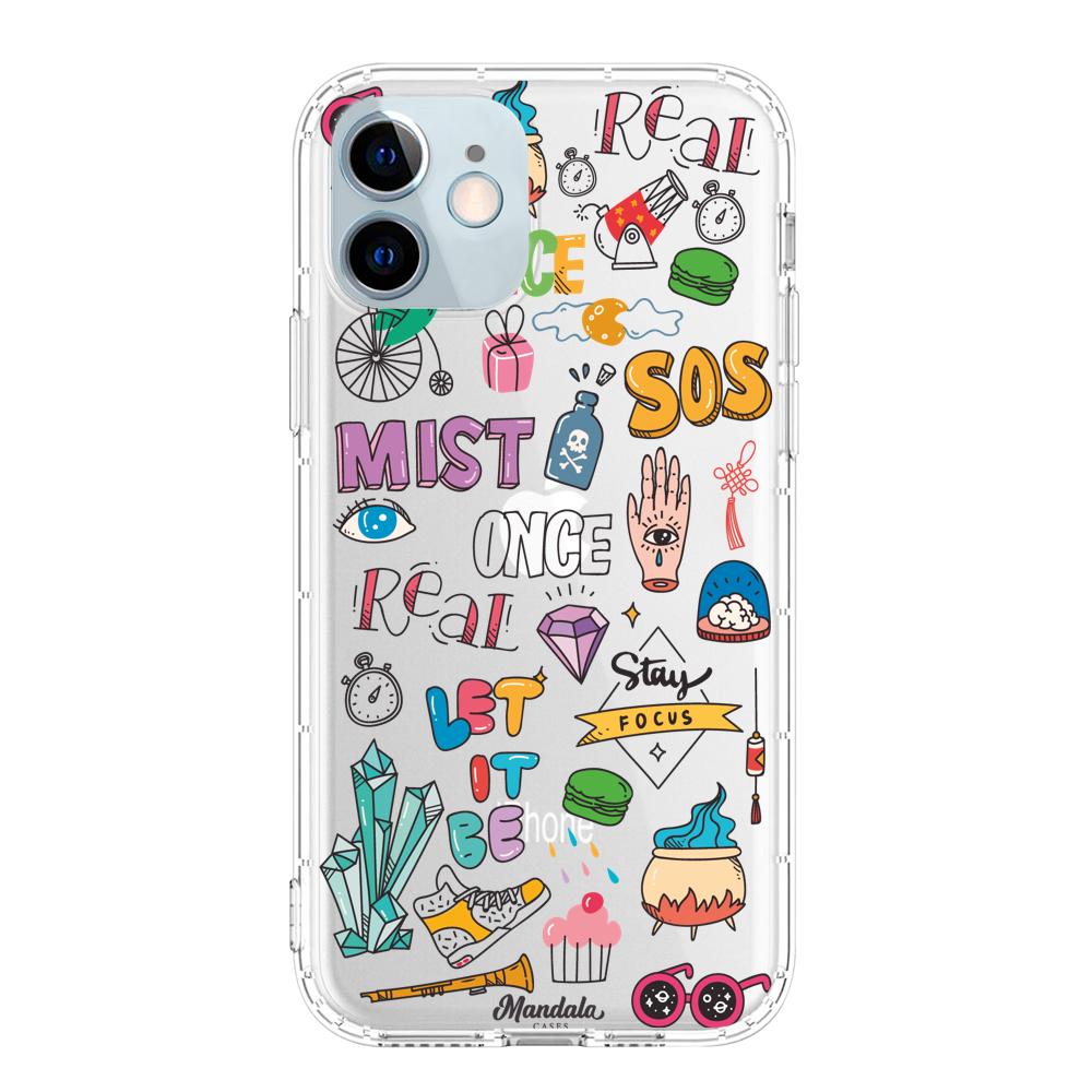 Case para iphone 12 Mini Funda Mist Stickers - Mandala Cases