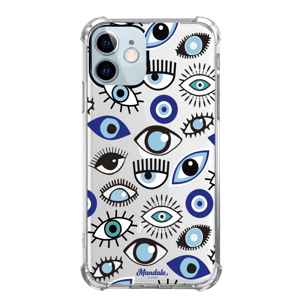 Case para iphone 12 Mini Funda Funda Ojos Azules y Blancos - Mandala Cases