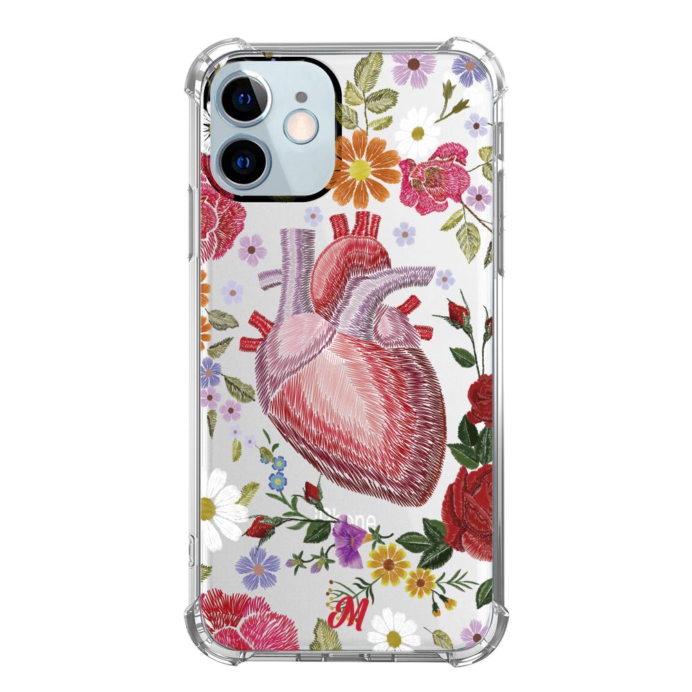 Case para iphone 12 Mini Funda Corazón con Flores - Mandala Cases