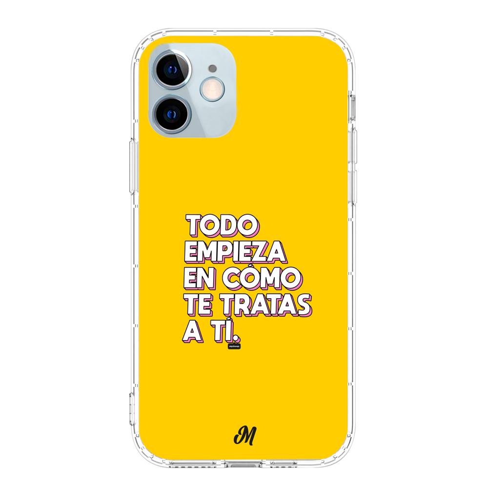 Estuches para iphone 12 Mini - Empieza por ti Yellow Case  - Mandala Cases