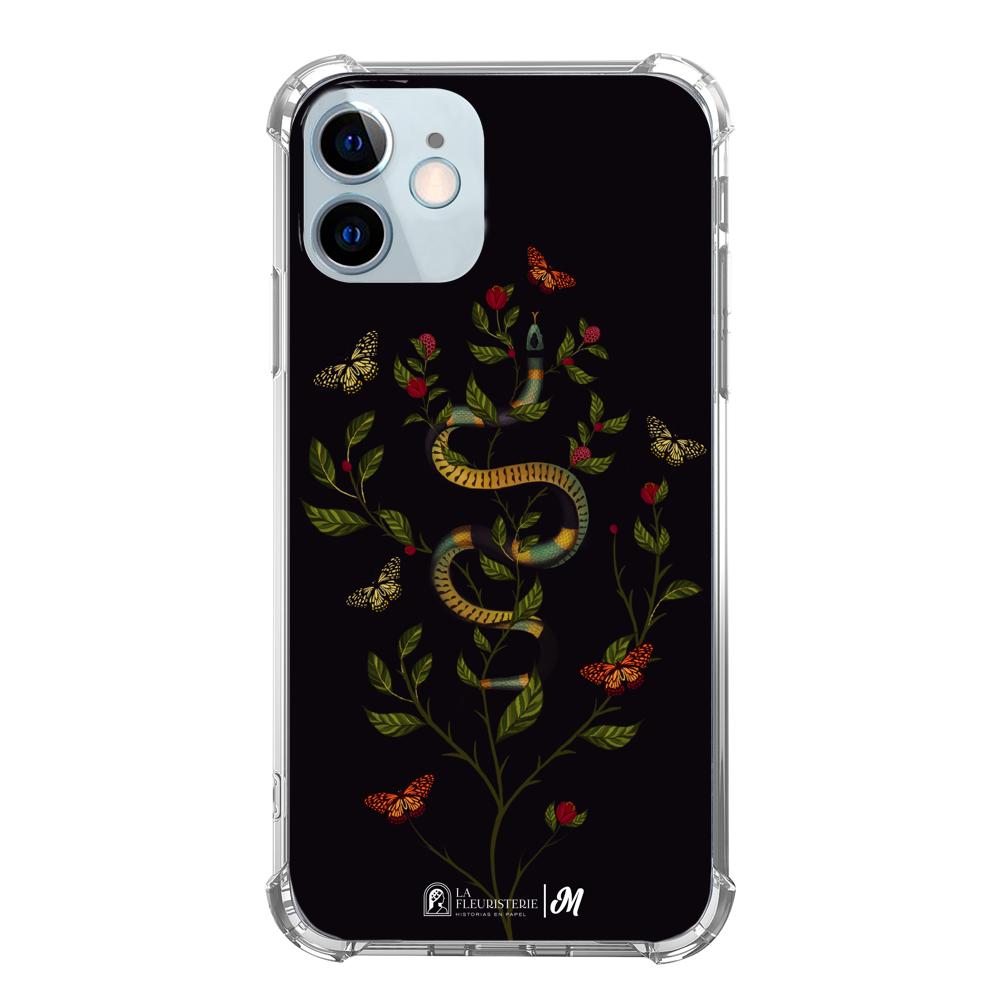 Case para iphone 12 Mini Sanke Flowers Negra - Mandala Cases