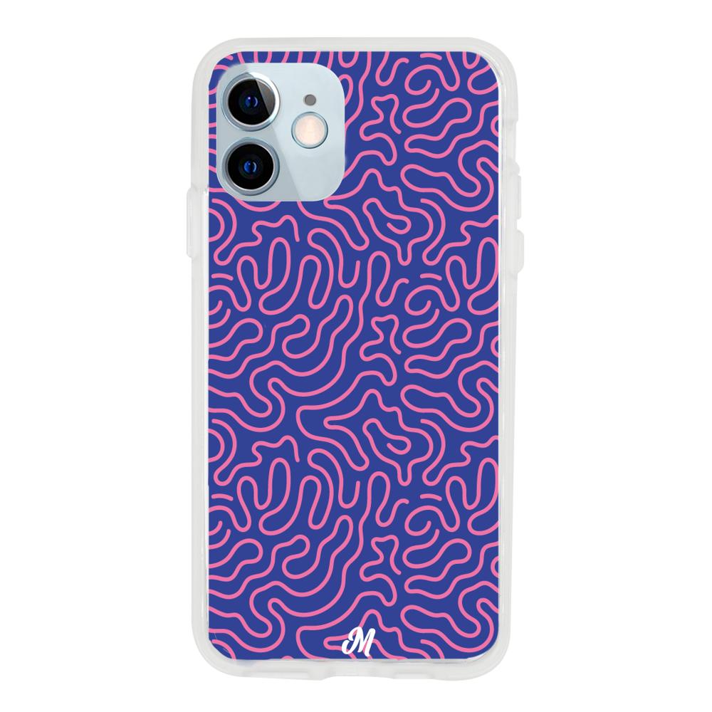 Case para iphone 12 Mini Pink crazy lines - Mandala Cases