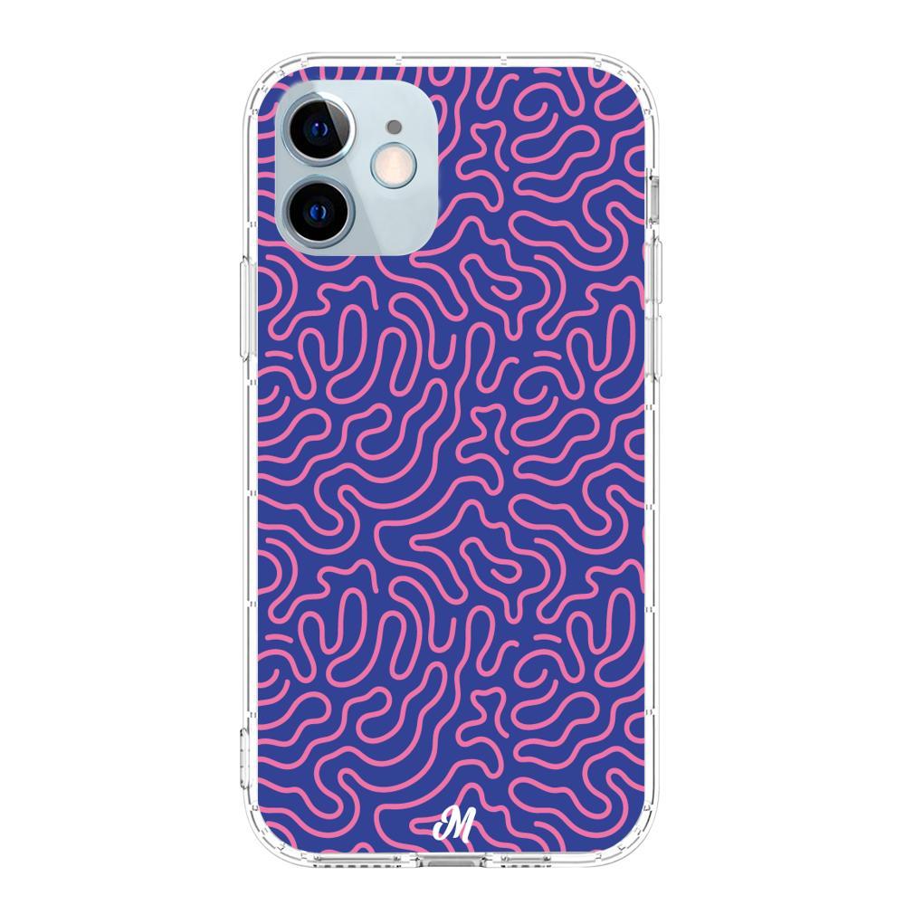 Case para iphone 12 Mini Pink crazy lines - Mandala Cases