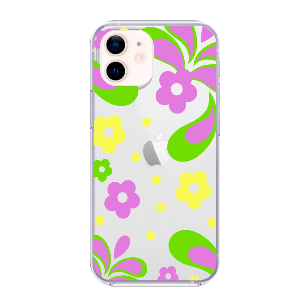 Case para iphone 12 Mini Flores moradas aesthetic - Mandala Cases