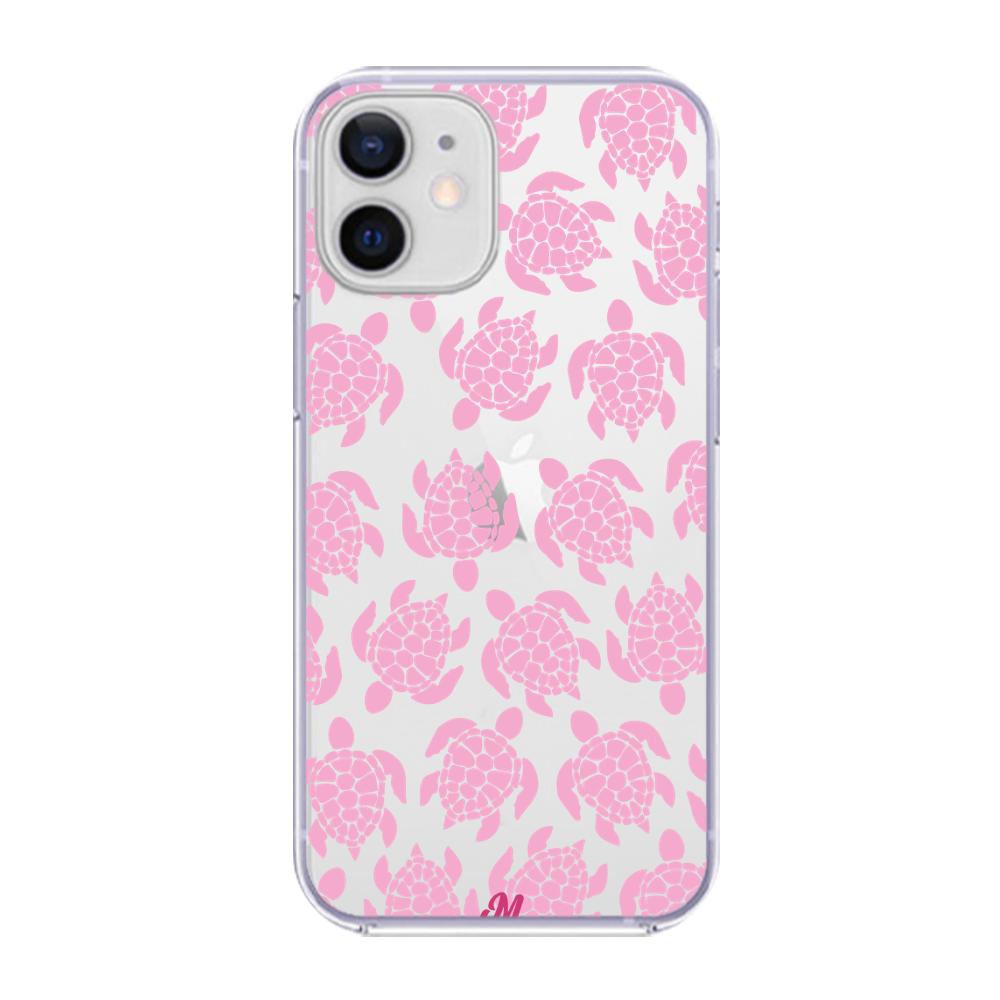 Case para iphone 12 Mini Tortugas rosa - Mandala Cases