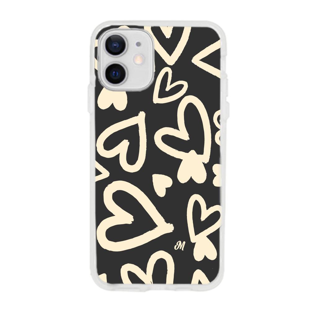 Case para iphone 12 Mini Black Hearts - Mandala Cases