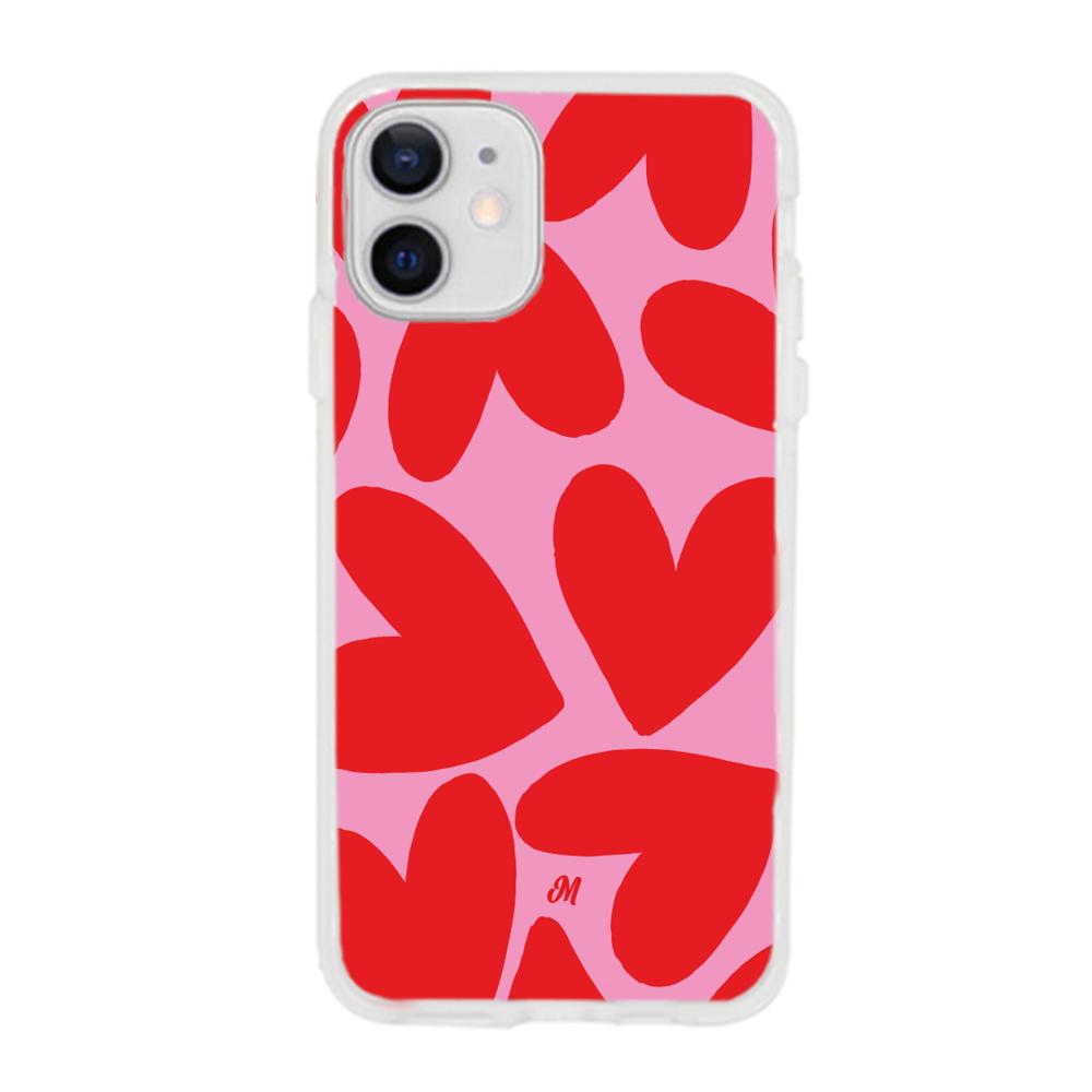 Case para iphone 12 Mini Red Hearts - Mandala Cases