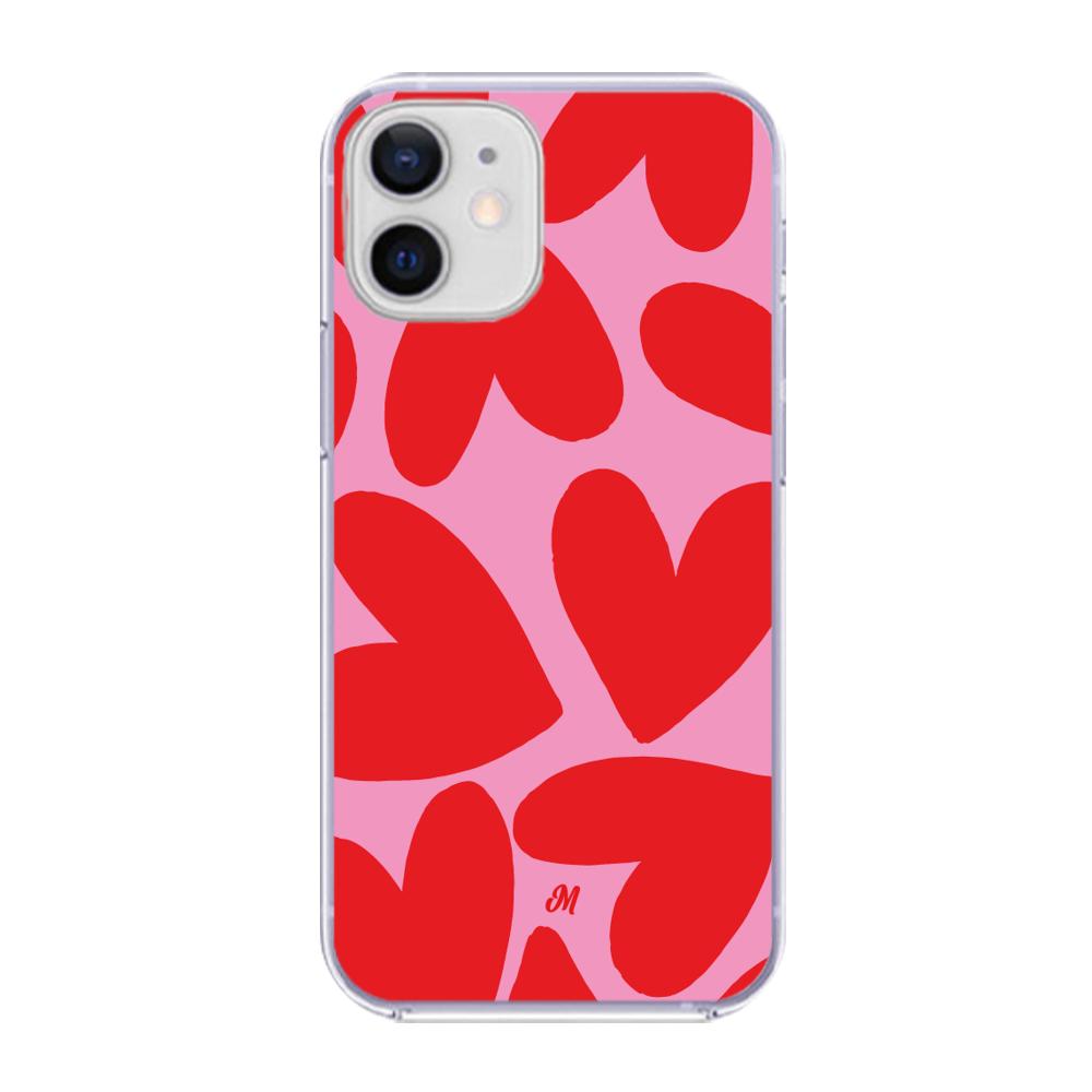 Case para iphone 12 Mini Red Hearts - Mandala Cases