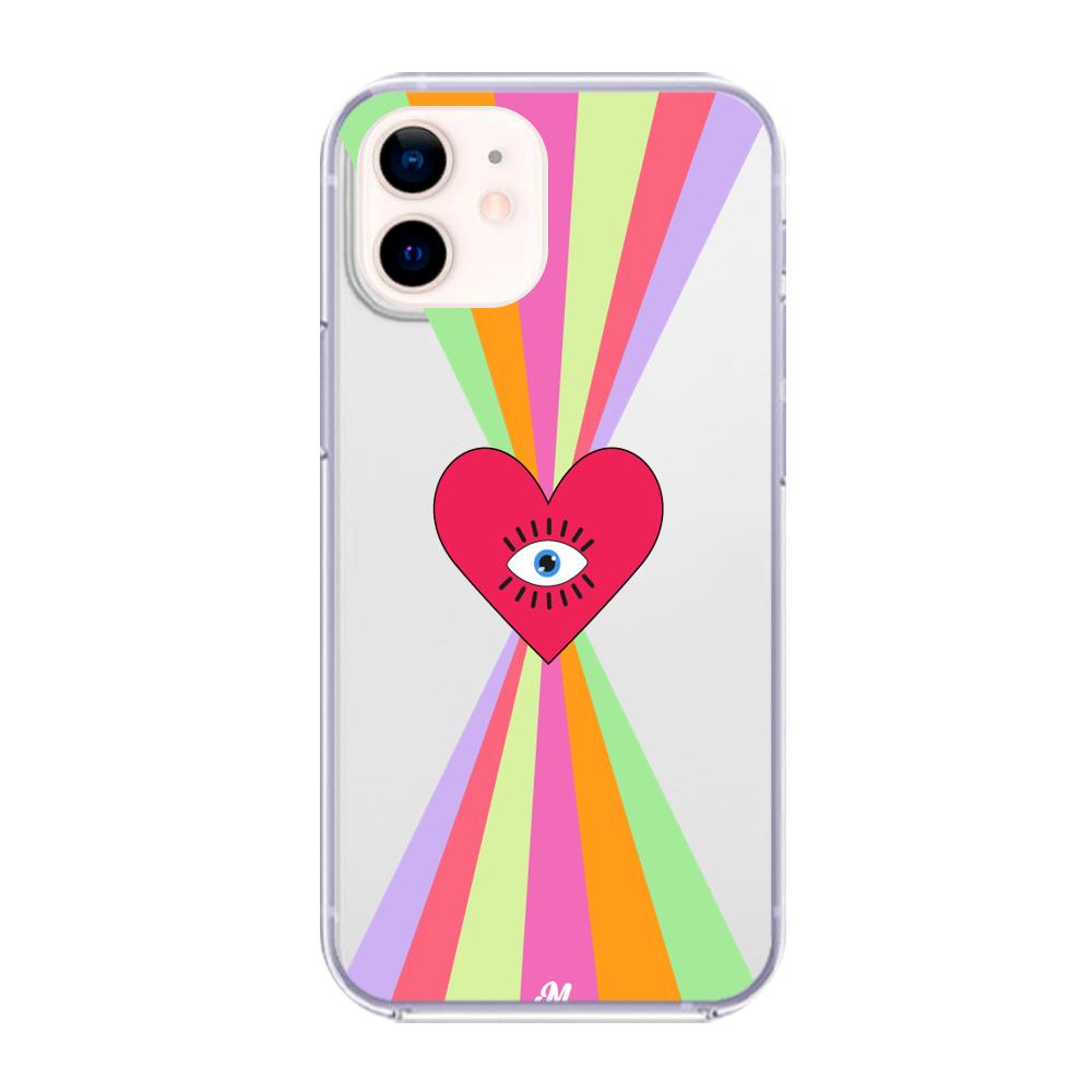 Case para iphone 12 Mini Corazon arcoiris - Mandala Cases