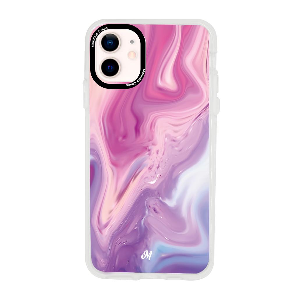 Cases para iphone 12 Mini Marmol liquido pink - Mandala Cases