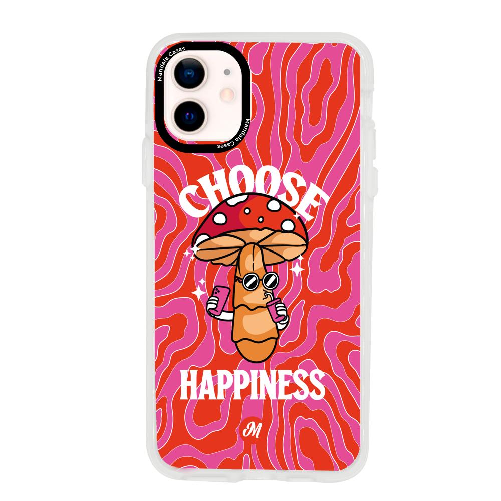 Cases para iphone 12 Mini Choose happiness - Mandala Cases