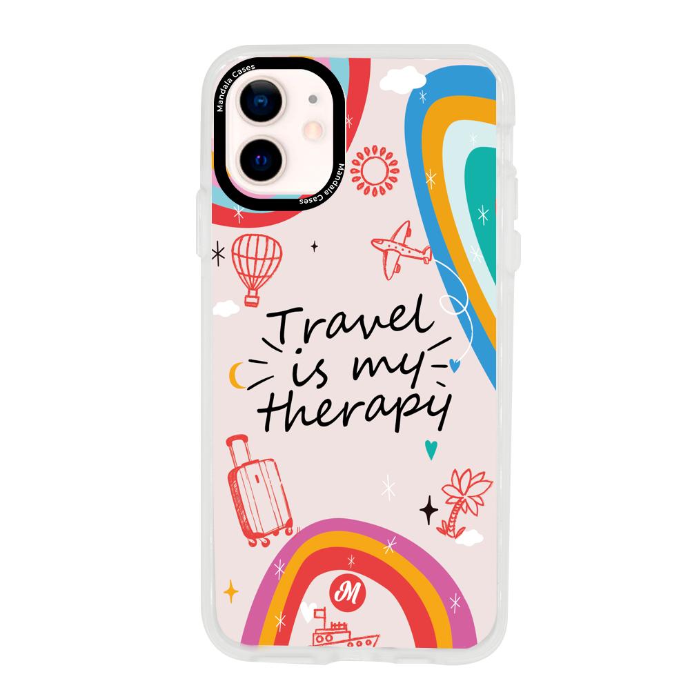 Cases para iphone 12 Mini TRAVEL IS MY THERAPY - Mandala Cases
