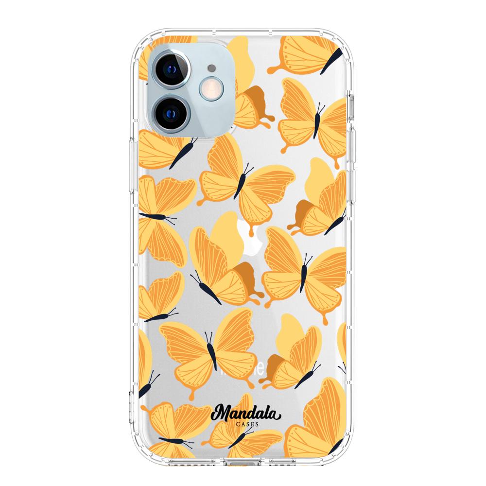 Estuches para iphone 12 Mini - Yellow Butterflies Case  - Mandala Cases