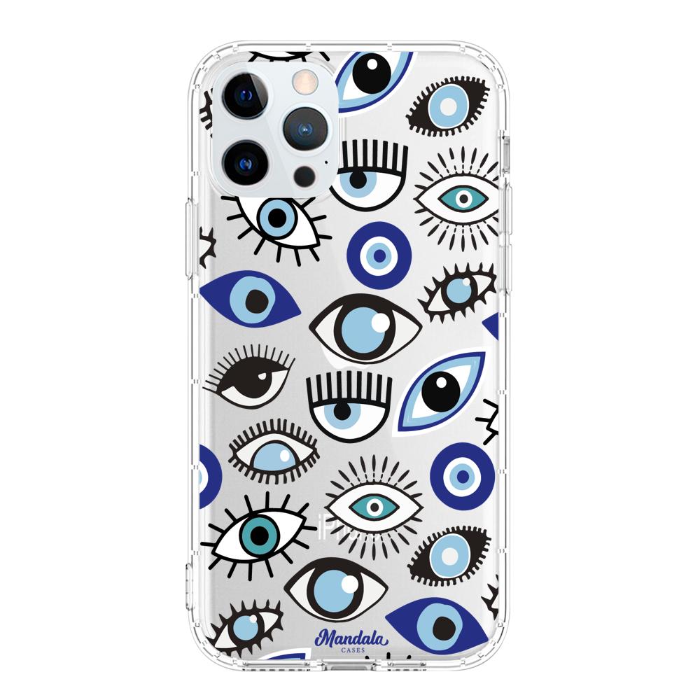 Case para iphone 12 pro max Funda Funda Ojos Azules y Blancos - Mandala Cases