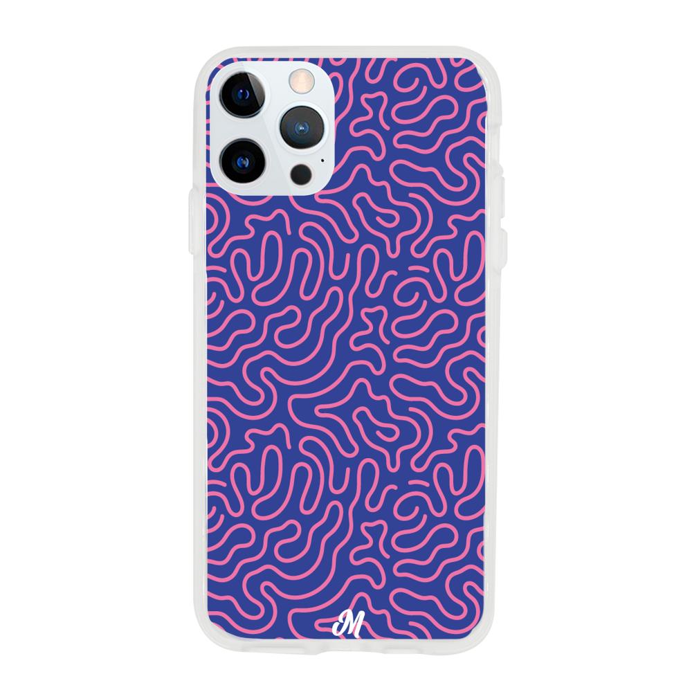 Case para iphone 12 pro max Pink crazy lines - Mandala Cases