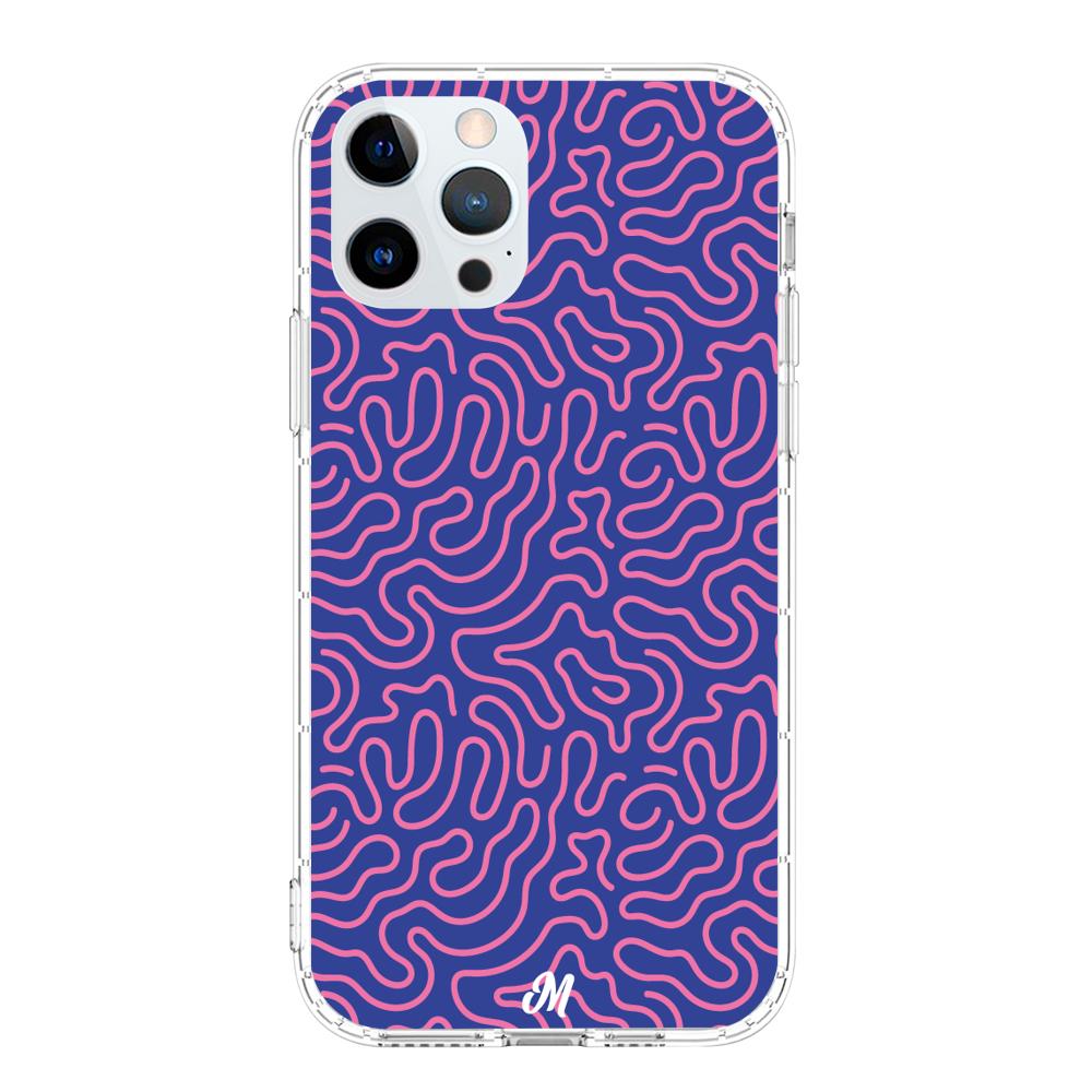 Case para iphone 12 pro max Pink crazy lines - Mandala Cases