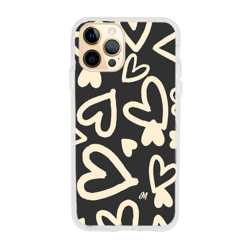 Case para iphone 12 pro max Black Hearts - Mandala Cases