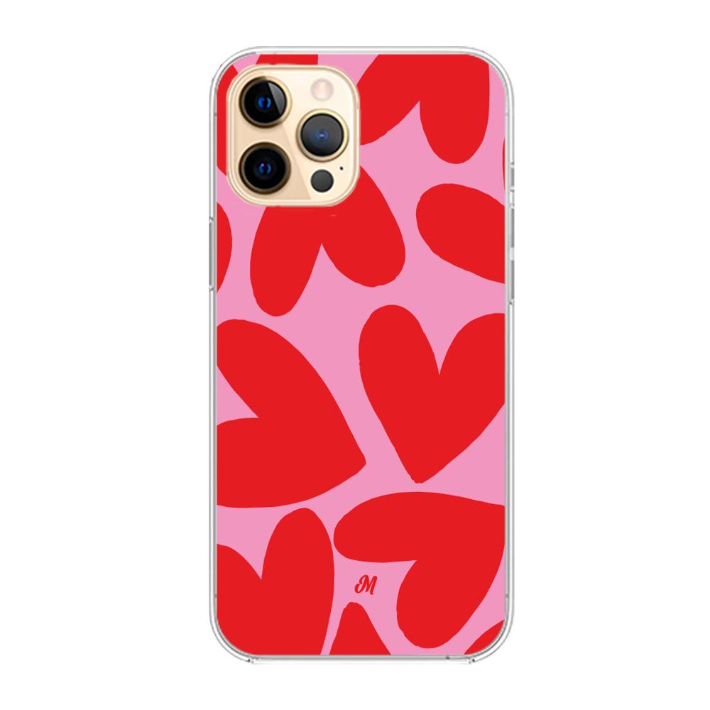 Case para iphone 12 pro max Red Hearts - Mandala Cases