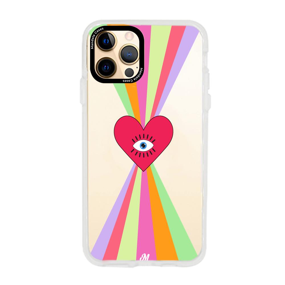Case para iphone 12 pro max Corazon arcoiris - Mandala Cases