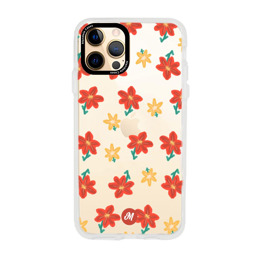Cases para iphone 12 pro max RED FLOWERS - Mandala Cases