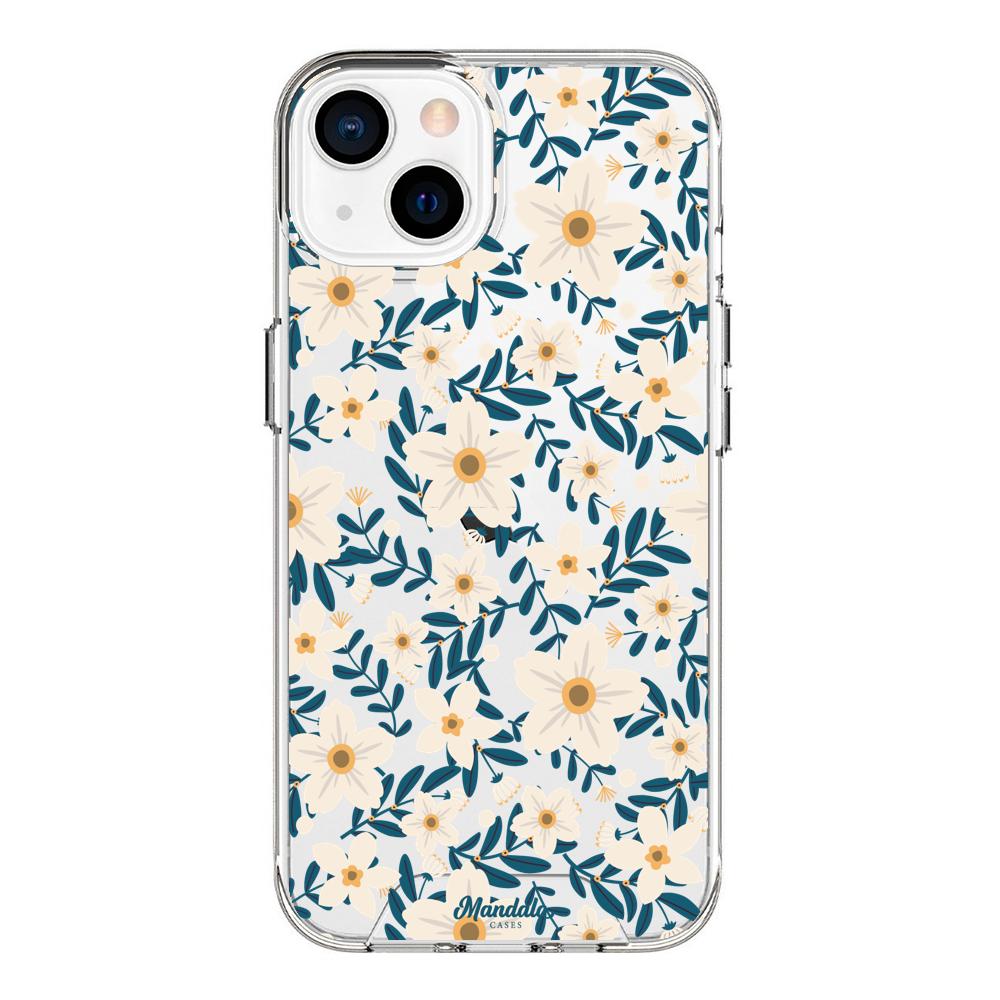 Case para iphone 13 Mini Funda Flores Blancas - Mandala Cases