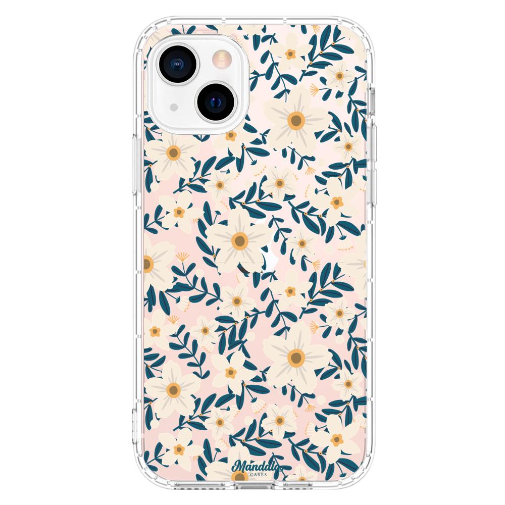 Case para iphone 13 Mini Funda Flores Blancas - Mandala Cases