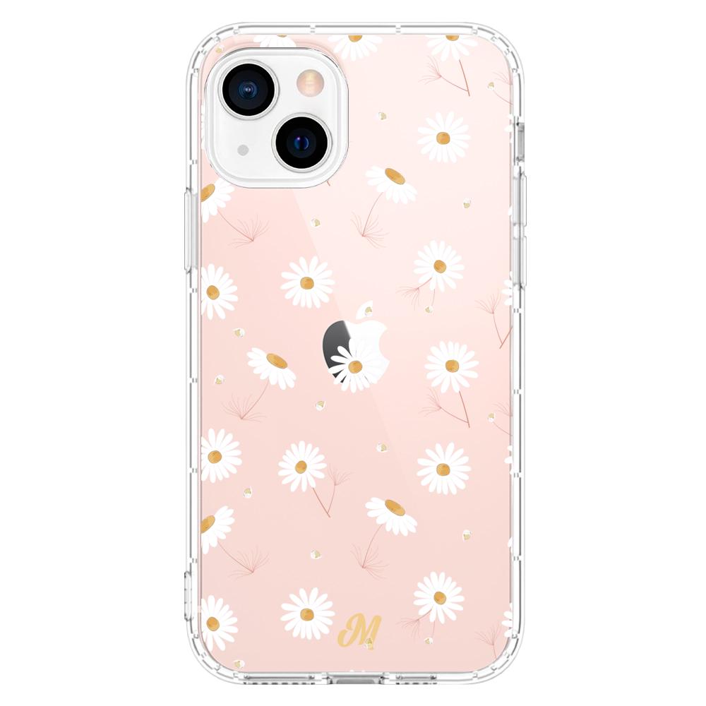 Case para iphone 13 Mini Funda Flores Blancas Delicadas - Mandala Cases