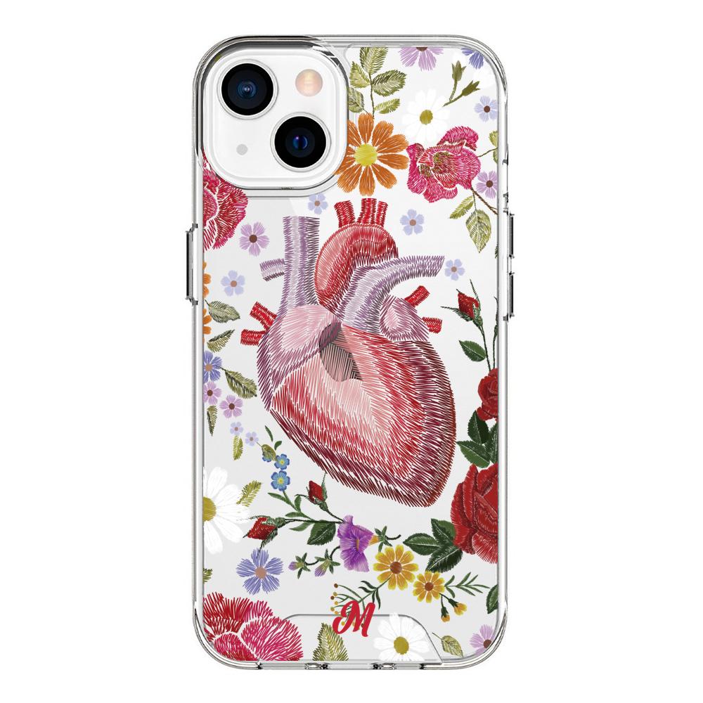 Case para iphone 13 Mini Funda Corazón con Flores - Mandala Cases
