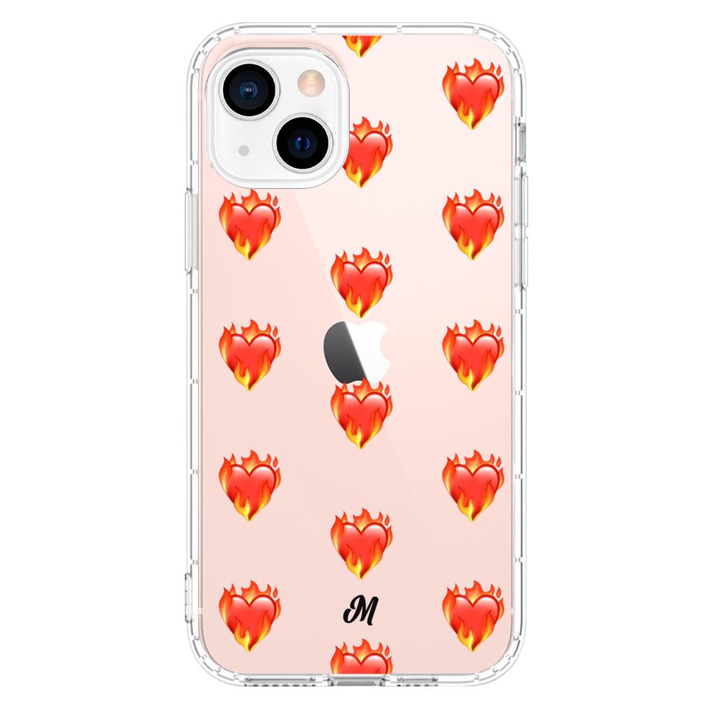 Case para iphone 13 Mini de Corazón en llamas - Mandala Cases