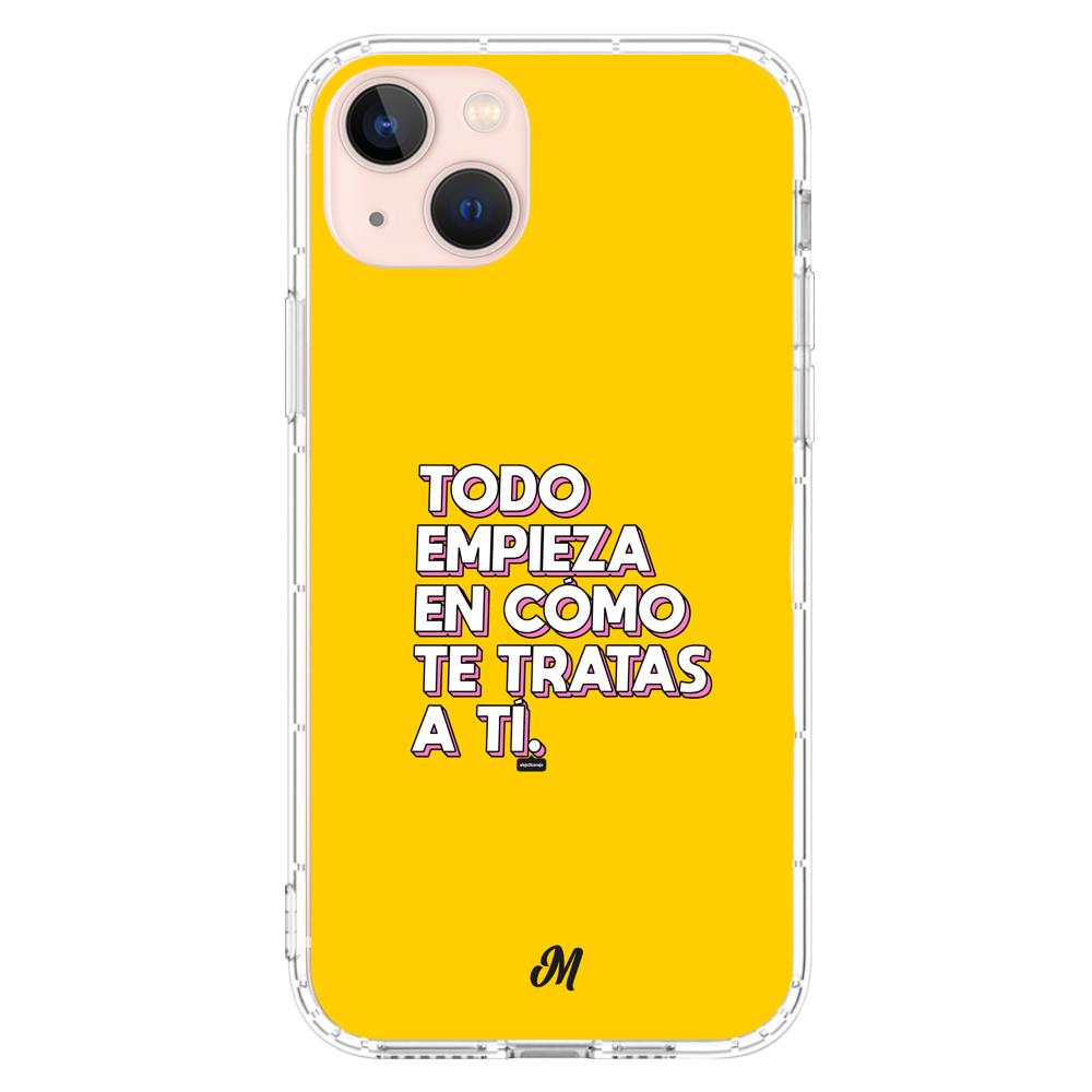 Estuches para iphone 13 Mini - Empieza por ti Yellow Case  - Mandala Cases