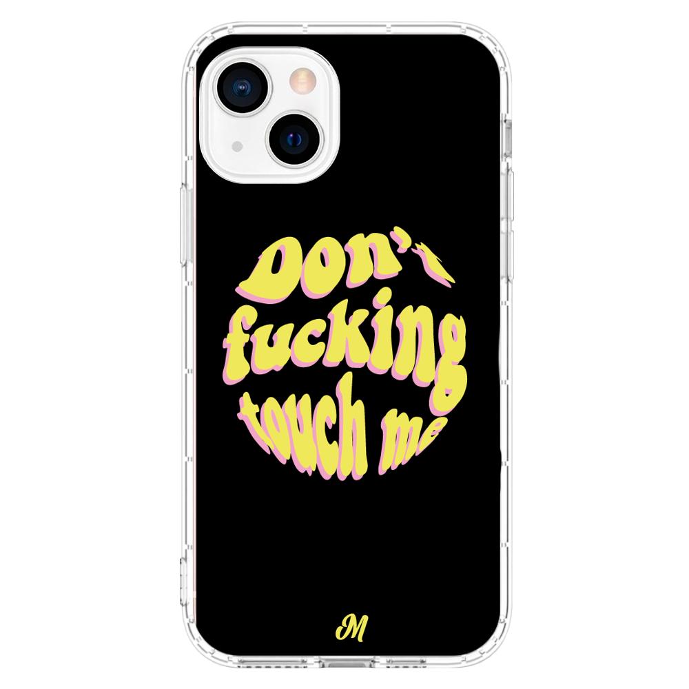 Case para iphone 13 Mini Don't fucking touch me amarillo - Mandala Cases