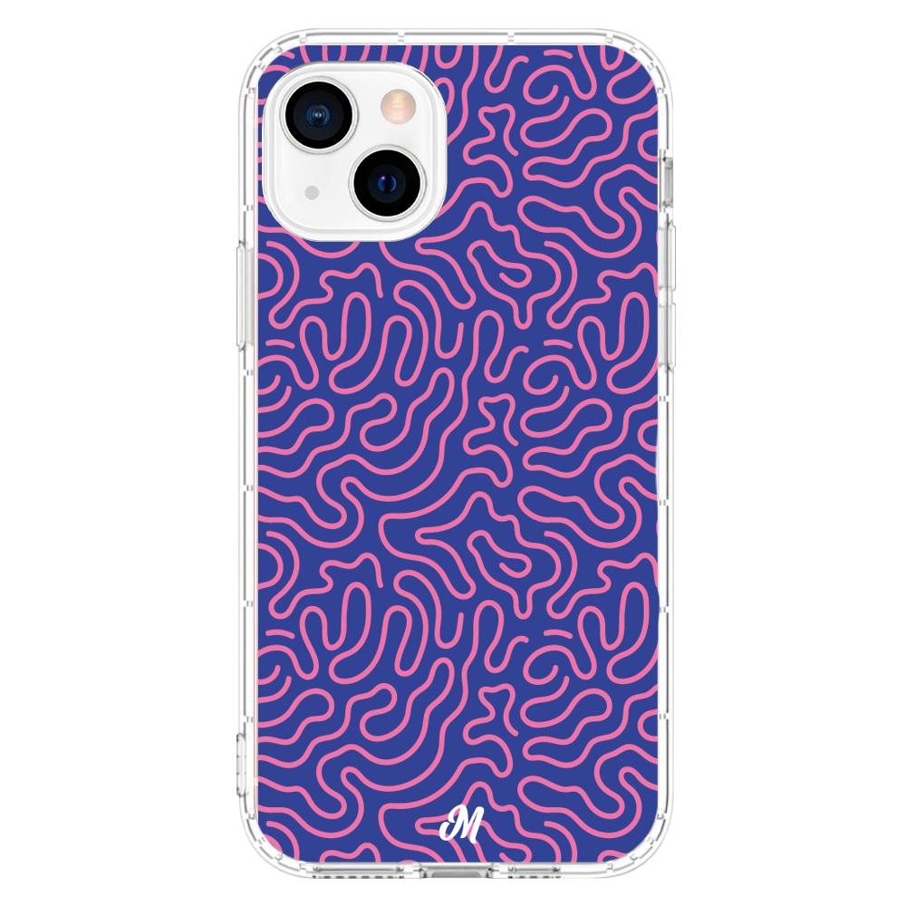 Case para iphone 13 Mini Pink crazy lines - Mandala Cases