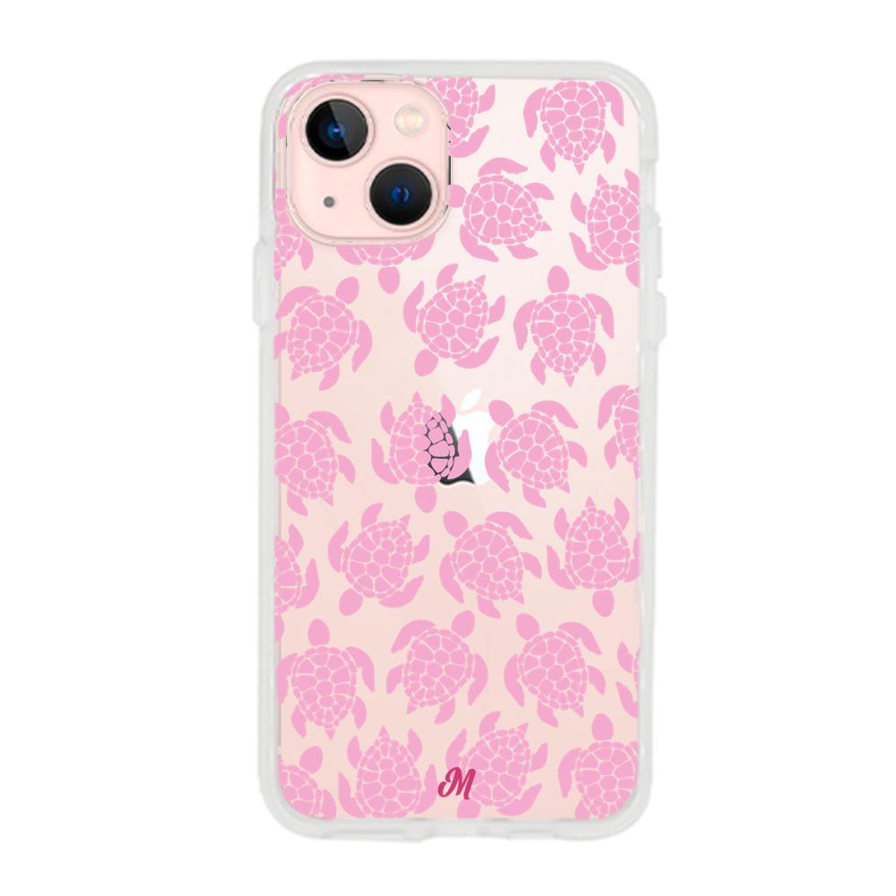 Case para iphone 13 Mini Tortugas rosa - Mandala Cases