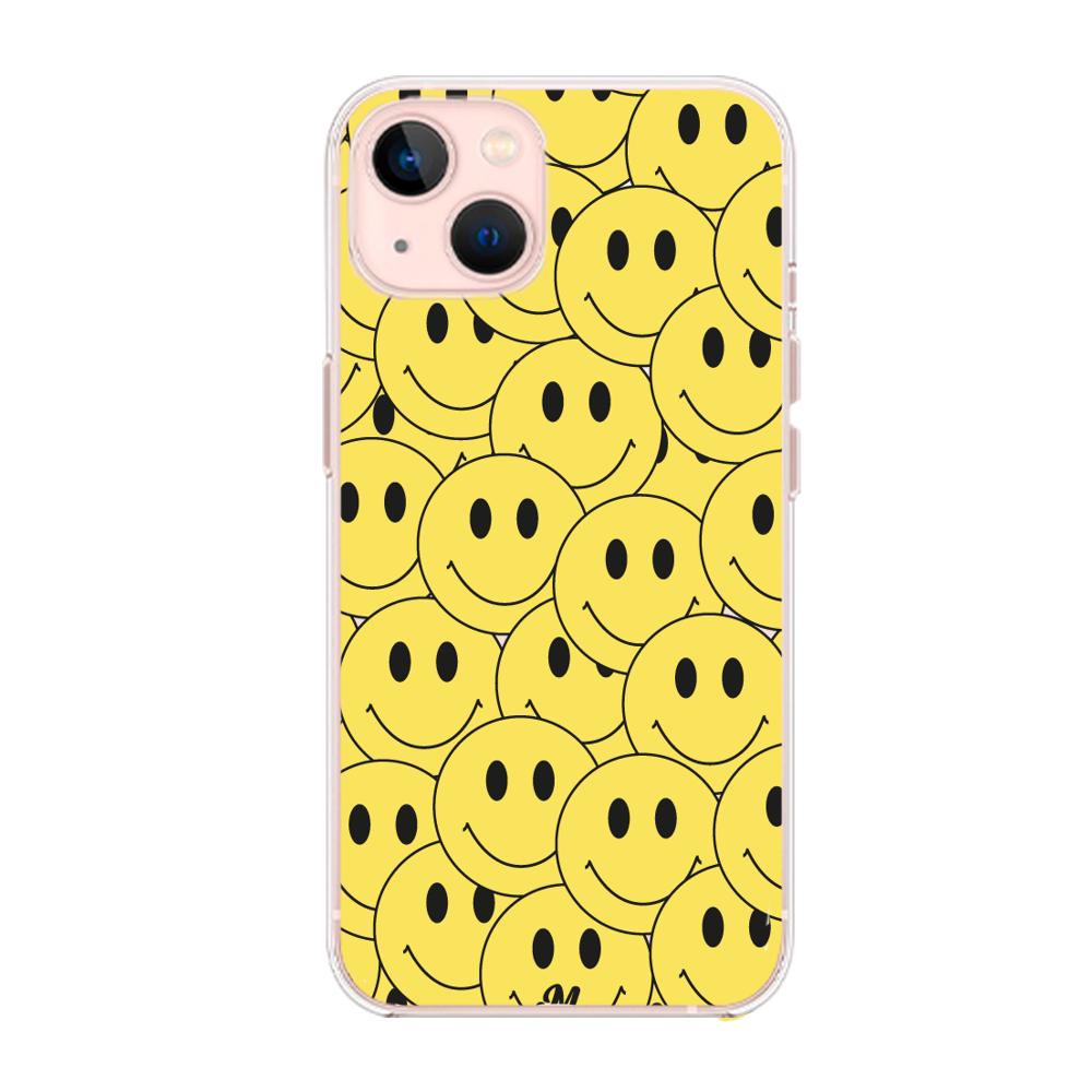 Case para iphone 13 Mini Yellow happy faces - Mandala Cases