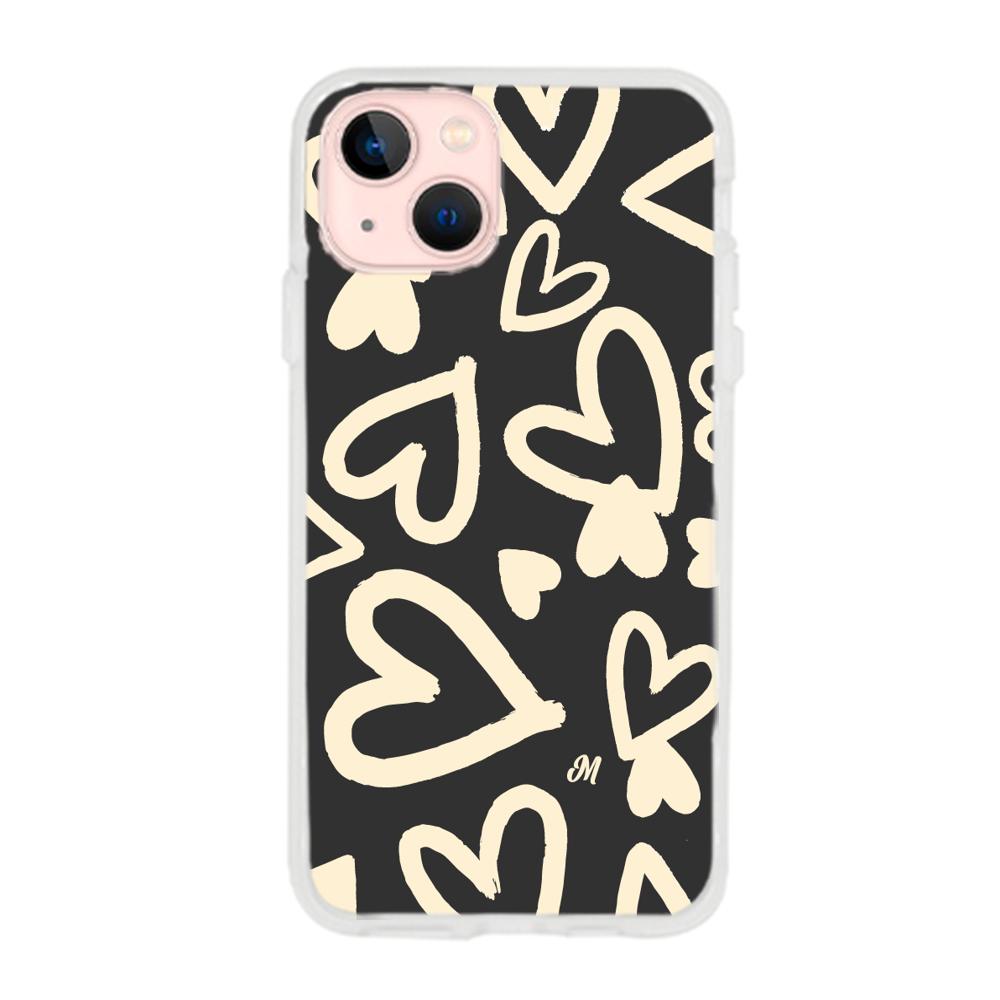 Case para iphone 13 Mini Black Hearts - Mandala Cases