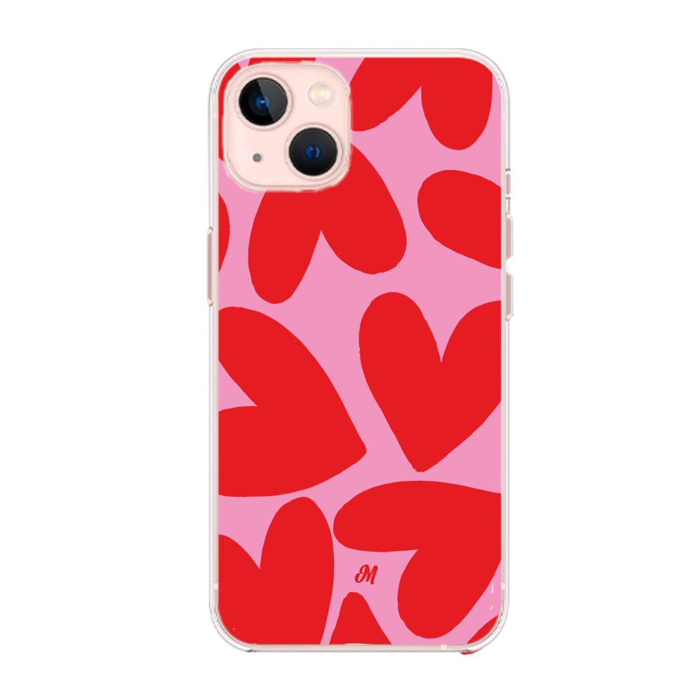 Case para iphone 13 Mini Red Hearts - Mandala Cases